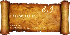 Czirok Gyula névjegykártya